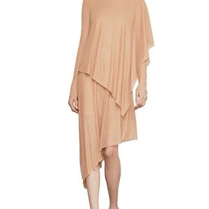 Chic Asymmetrical Tan Dress